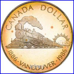 1986 Canada Vancouver Centennial Silver $1 Pf 67 Ultra Cameo Ngc Toned Coin