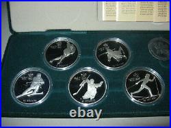 1988 Calgary Canada Winter Sport Olympics Ten Coin Sterling Silver Proof Set