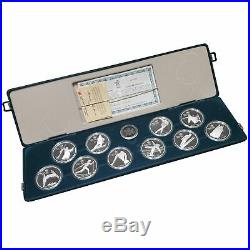 1988 Calgary Canadian Winter Olympics 10-Coin $20 Silver Proof Set COA Box