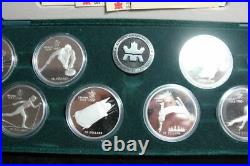 1988 Canada Calgary Olympics $20 Silver Proof Coins Set Of 10 With Case/coa's