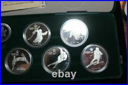 1988 Canada Calgary Olympics $20 Silver Proof Coins Set Of 10 With Case/coa's