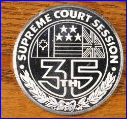 1989 JOHNSON MATTHEY 35TH SUPREME COURT SESSION 1oz. 999 Silver Rare Proof Coin