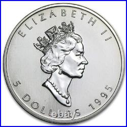 1995 Coin, Canada Coin, 5 Dollars Coin, Silver Maple Leaf Coin, Bullion