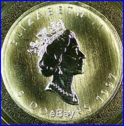 1997 Canada 1oz Silver Maple Leaf Proof-Like $5 Dollars Coin