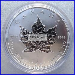 1998 Canada 10 oz $50 10th Anniv Silver Maple Leaf Coin + 925 Certificate In Box