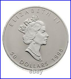 1998 Canada 10oz. 10th Anniversary Silver Maple Leaf Coin