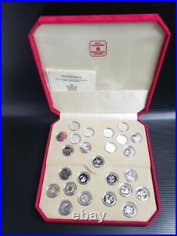 1999 2000 China Millennium 25 Cent Sterling Silver Proof 24 Coin Set + Medallion