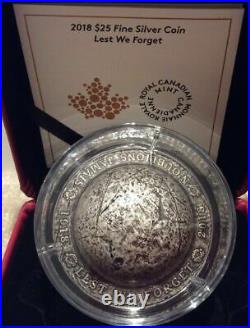 1.5 oz. Pure Silver Coin Lest We Forget Mintage 6,500 (2018)