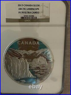1 Kilo Silver Coin-canada's Artic Landscape- 2013rare Find-ncg Pf 70 Ultra Cameo