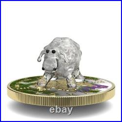 1 Oz Silver Coin 2022 $5 Canada Maple Leaf Murano Glass Series White Sheep