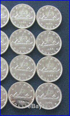 (1) Roll 1966 Canadian Canoe Voyage 80% Silver Dollar Coin (20 coins) Item# 702