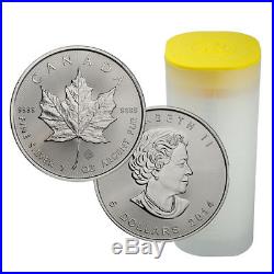 1 Roll 2014 Silver Canadian Maple Leaf 1oz Coins. 9999 25 Uncirculated Coins
