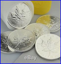 1 Roll 2014 Silver Canadian Maple Leaf 1oz Coins. 9999 25 Uncirculated Coins