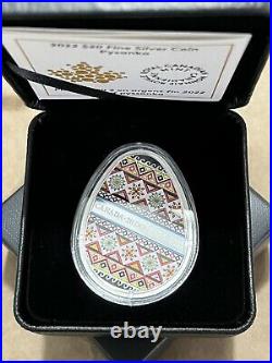 1 oz Silver Coloured Coin, Ukrainian Pysanka, Egg Shaped, 2022, READY TO SHIP