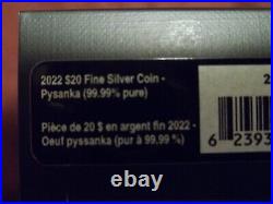 1oz Pure Silver Coloured Coin 2022 Pysanka