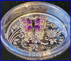 1oz. Silver Coin-Bejeweled Bugs Butterfly-Mintage4,000, Ladybug-Mintage3,000