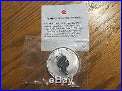 2000 Canada $5 Maple Leaf Hannover Expo Privy 99.999 Fine Silver 1 oz. Coin