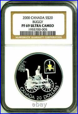 2000 Canada Transportation Series Taylor Steam Buggy $20 Silver Coin Hologram
