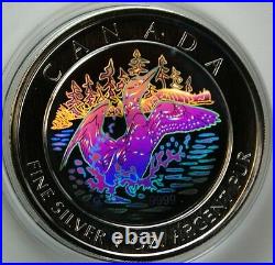 2002 Canada $5 Anniversary Loon Hologram 99.99% 1oz Silver Coin withBox & COA