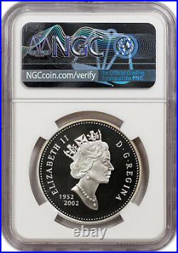 2002 Canada Golden Jubilee Silver 1 Dollar Pf 67 Ultra Cameo Ngc Toned Coin