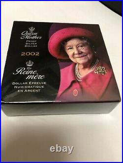 2002 Silver Dollar Coin Canada Elizabeth, The Queen Mother comes with COA