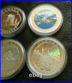 2003 2005 Canada Natural Wonders Rocky Falls Borealis Iceberg Silver 6 Coin SET
