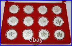 2004 Canada $5.00 1 oz Silver Maple Leaf. 9999 Zodiac Privy Set Reverse Proof