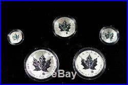 2004 Canada 5-Coin Silver Privy Maple Leaf Reverse Proof Set