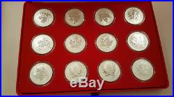 2004 Canada Silver Maple Leaf Zodiac Privy set of 12 x 1oz coins