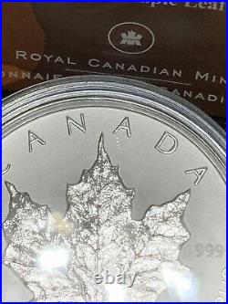 2005 TRIPLE PRIVY TULIP 1 oz PURE SILVER MAPLE LEAF COIN 3500 MADE LOWEST STRUCK
