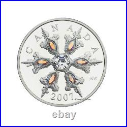2007 Canada $20 Iridescent Crystal Snowflake Sterling 92.5%Silver Coin