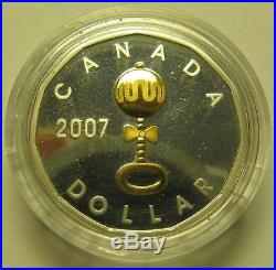 2007 Proof $1 Baby Rattle Loonie Canada COIN ONLY from set silver gold SCARCE