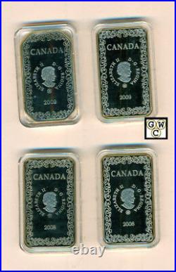 2008-2009 Playing Card Colorized Proof $15 Sterling Silver Coins set of 4 (OOAK)