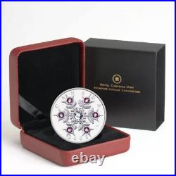 2008 CANADA $20 Swarovski Amethyst Crystal SNOWFLAKE Proof Silver Coin