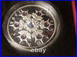2008 Canad $20 Silver Coin Amethyst Crystal Snowflake