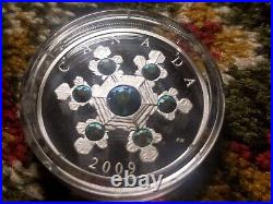 2009 Canad $20 Silver Coin Blue Crystal Snowflake