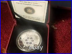 2009 Canad $20 Silver Coin Tanzanite Crystal Snowflake