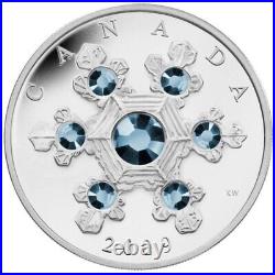 2009 Canada $20 Blue Crystal Snowflake Fine Silver Coin #06