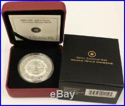 2009 Canada $20 Summer Moon Mask Coin Proof. 9999 Fine Silver with Box & COA