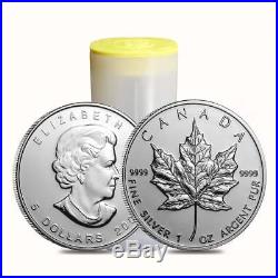 2009 Canadian Mint Roll of 25 Silver Maple Leaf Coins