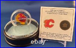 2009 Goalie Mask $20 Sterling Silver Coloured Coin Calgary Flames RCM Coin 938