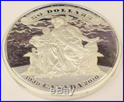 2010 Canada $50 5oz Silver Proof Coin 75th Ann. First Bank Note Issued 9999 Pure