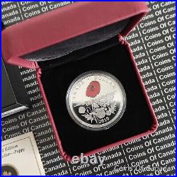 2010 Canada Proof Silver Dollar Coin Poppy Red Enameled #coinsofcanada