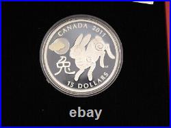 2011 $15? Zodiac Lunar SILVER Coin Year of the Rabbit Certificate# 0460/9999