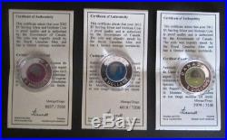 2011 2012 Canada Rcm Full Moon $5 Niobium & Silver Bimetal 4 Coin Set