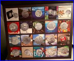 2011 2016 collection of $20 for $20 and $25 for $25 Pure Silver coins Canada