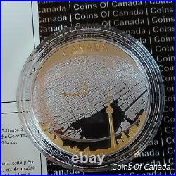2011 Canada $25 Toronto City Map Aerial View Fine Silver Coin #coinsofcanada