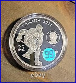 2011 Team Canada PROOF $25 Wayne & Walter Gretzky Pure Silver Hologram Coin