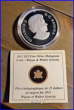 2011 Team Canada PROOF $25 Wayne & Walter Gretzky Pure Silver Hologram Coin