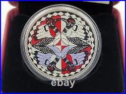 2012 1 oz. Fine Silver Colorized Coin $1 Two Loons Anniversary of the Loonie
